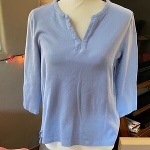 Orvis Women's Soft Blue 3/4 Sleeve Top